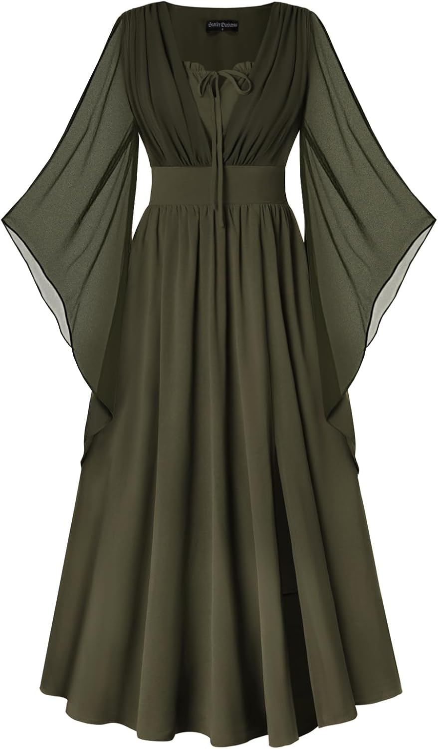 Scarlet Darkness Renaissance Costume Women Pirate Medieval Maxi Dress