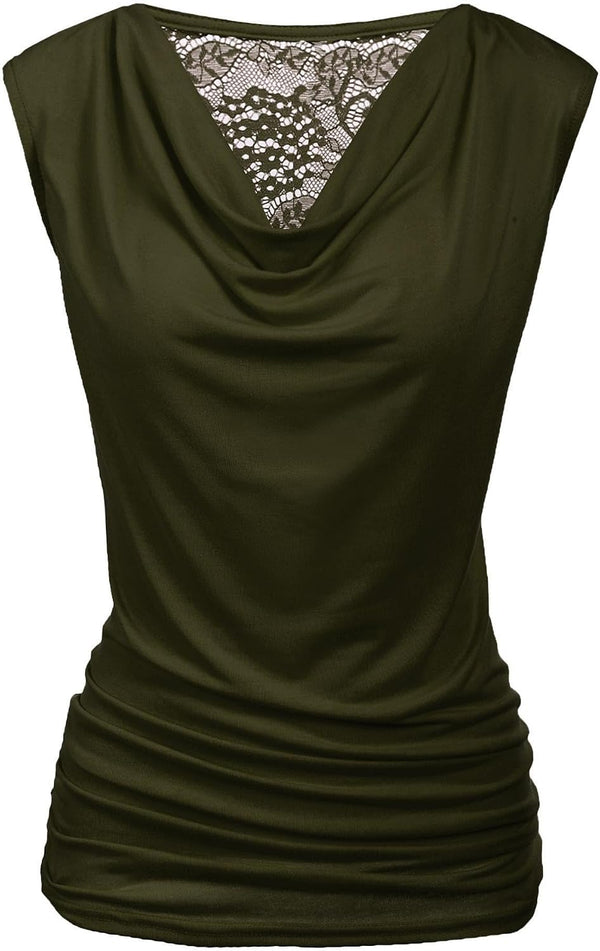 Zeagoo Tank Top for Women Trendy Going Out Tops Sleeveless Shirts Ruched Business Casual Basic Tunic Tops