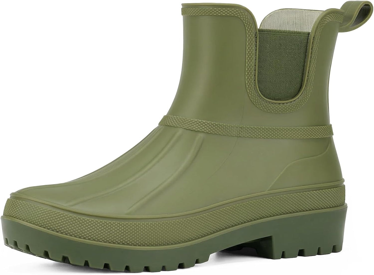 Chelsea Rain Boots For Women, Short Ankle Rubber Duck Boots