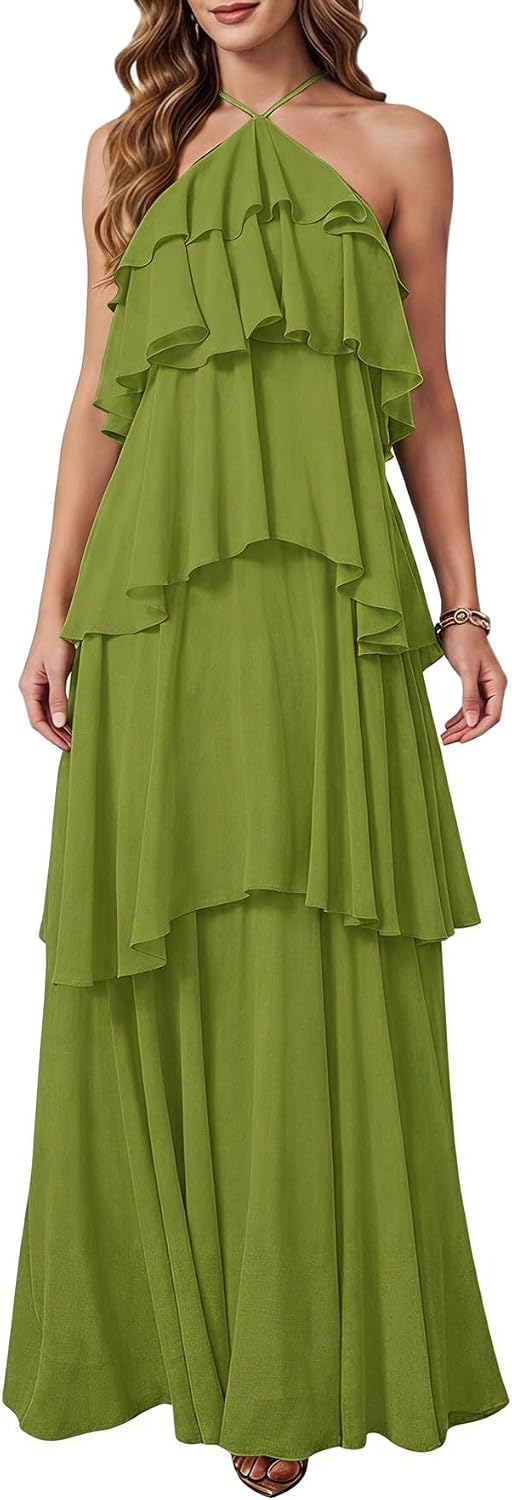 SOLY HUX Women's Wedding Guest Maxi Dress