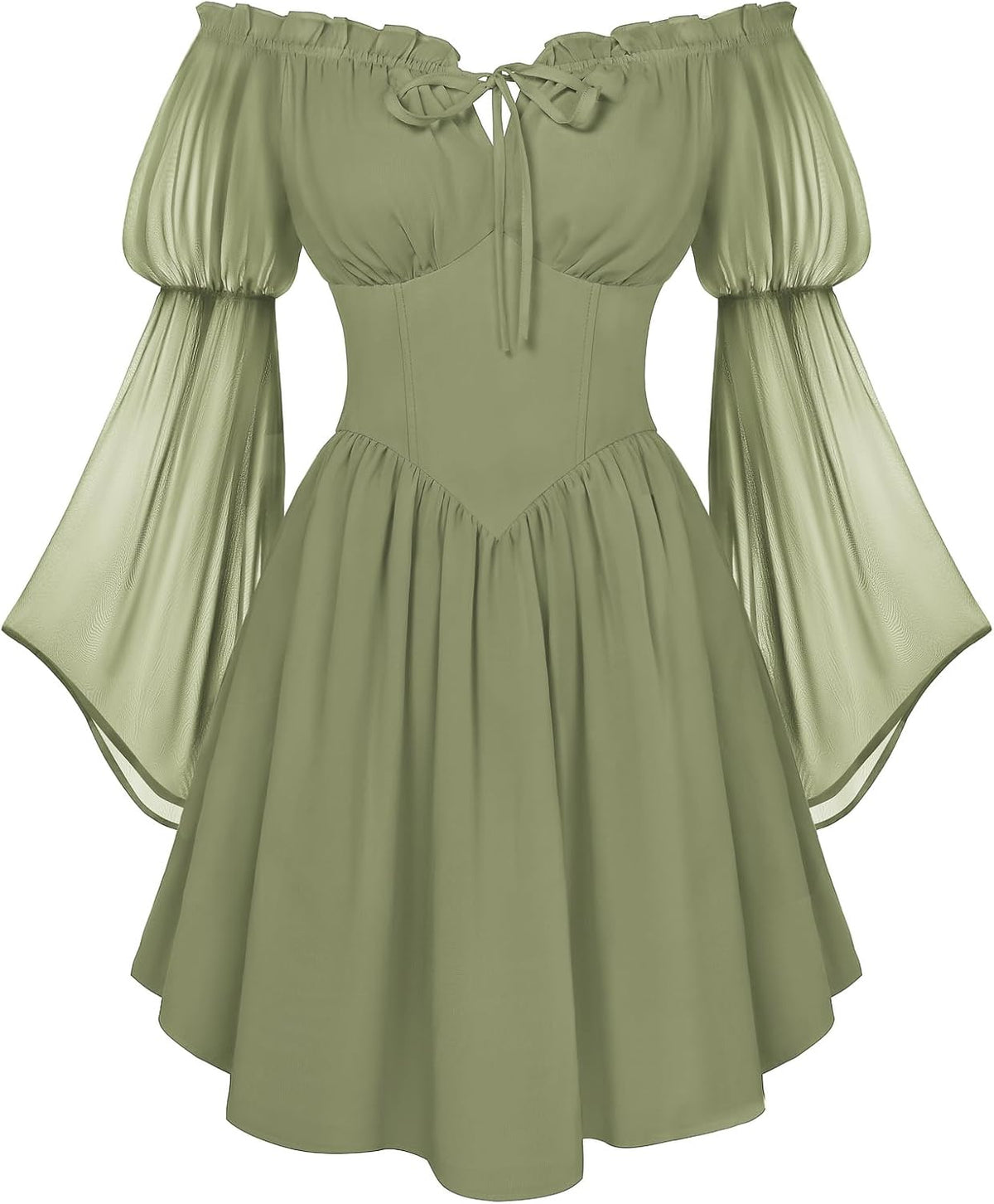 Scarlet Darkness Women's Renaissance Faire Fairy Witchy Dress with Pockets