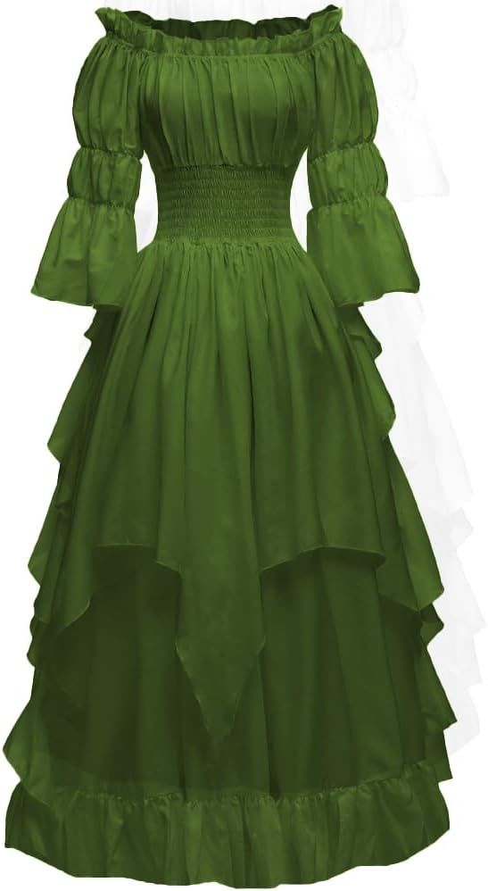 Women's Gothic Witch Dress Medieval Renaissance Costume Victorian Dress