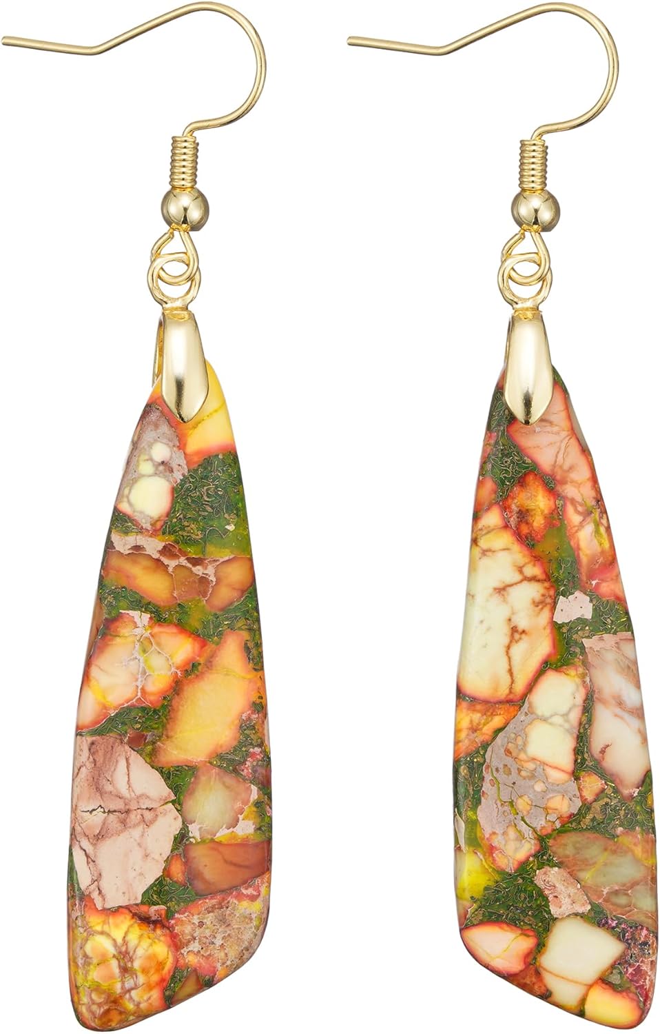 Natural Stone Long Drop Boho Earrings