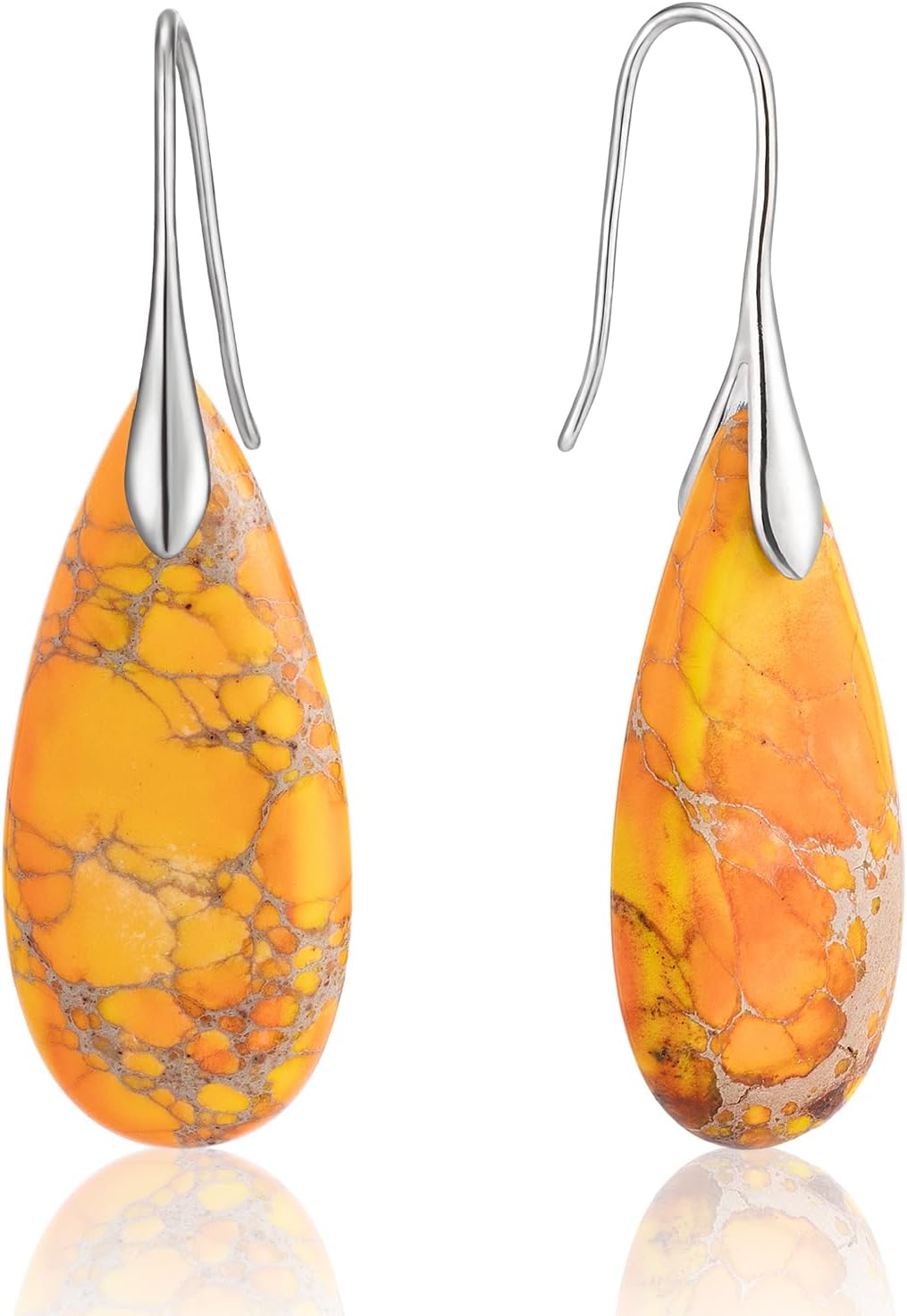 Stone Fishhook Dangle Drop Earrings