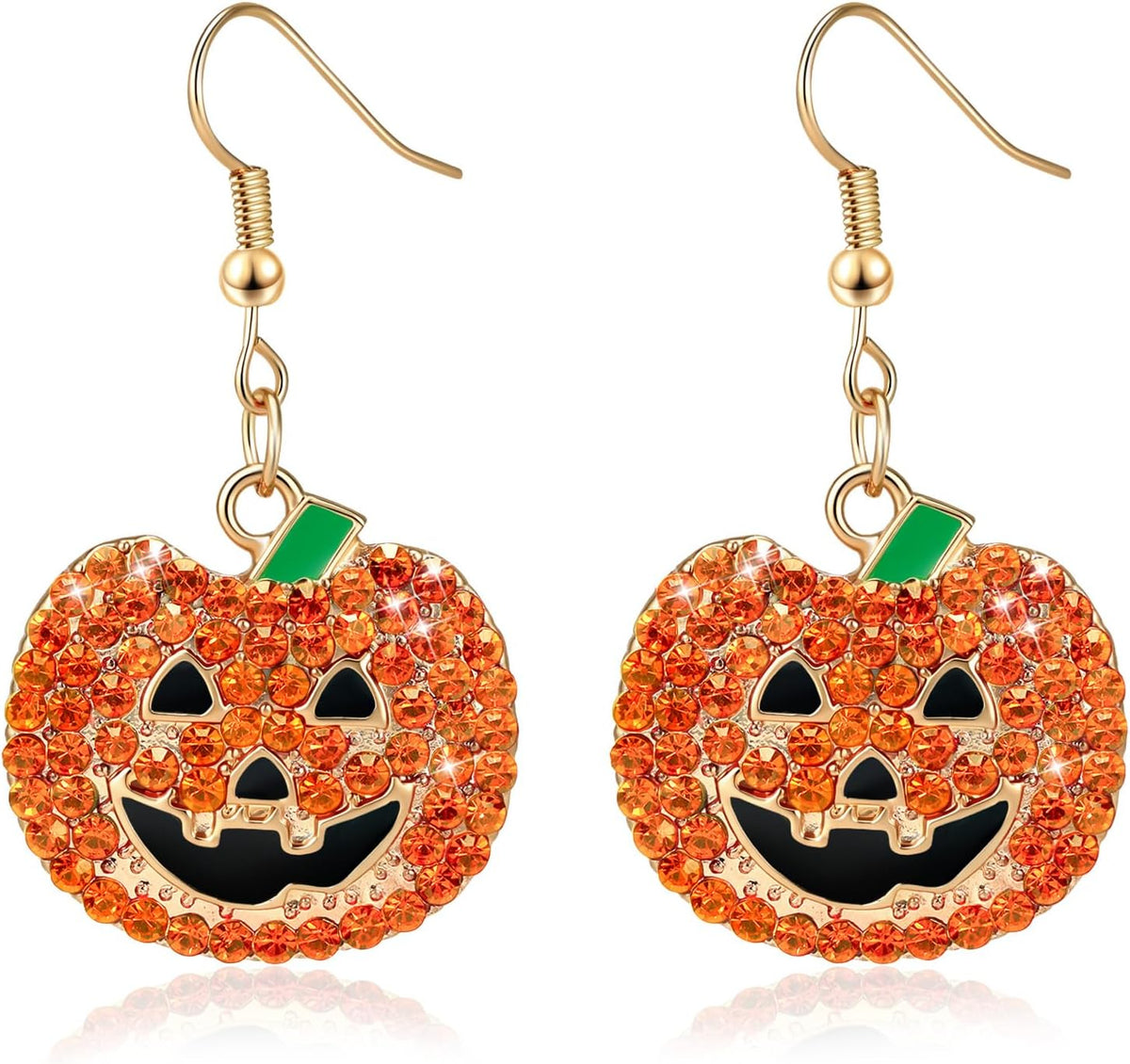Halloween Earrings for Women Sparkly Rhinestone Pumpkin Dangle Earrings Jewelry Accessories for Halloween Costume Party