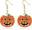 Halloween Earrings for Women Sparkly Rhinestone Pumpkin Dangle Earrings Jewelry Accessories for Halloween Costume Party
