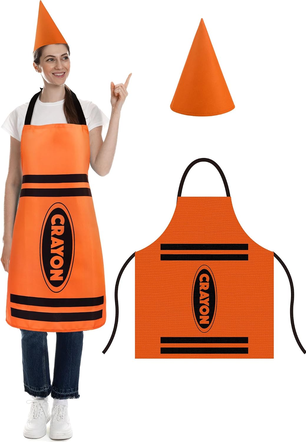 Teenyyou Crayon Costume with Apron and Cone Hat Adult
