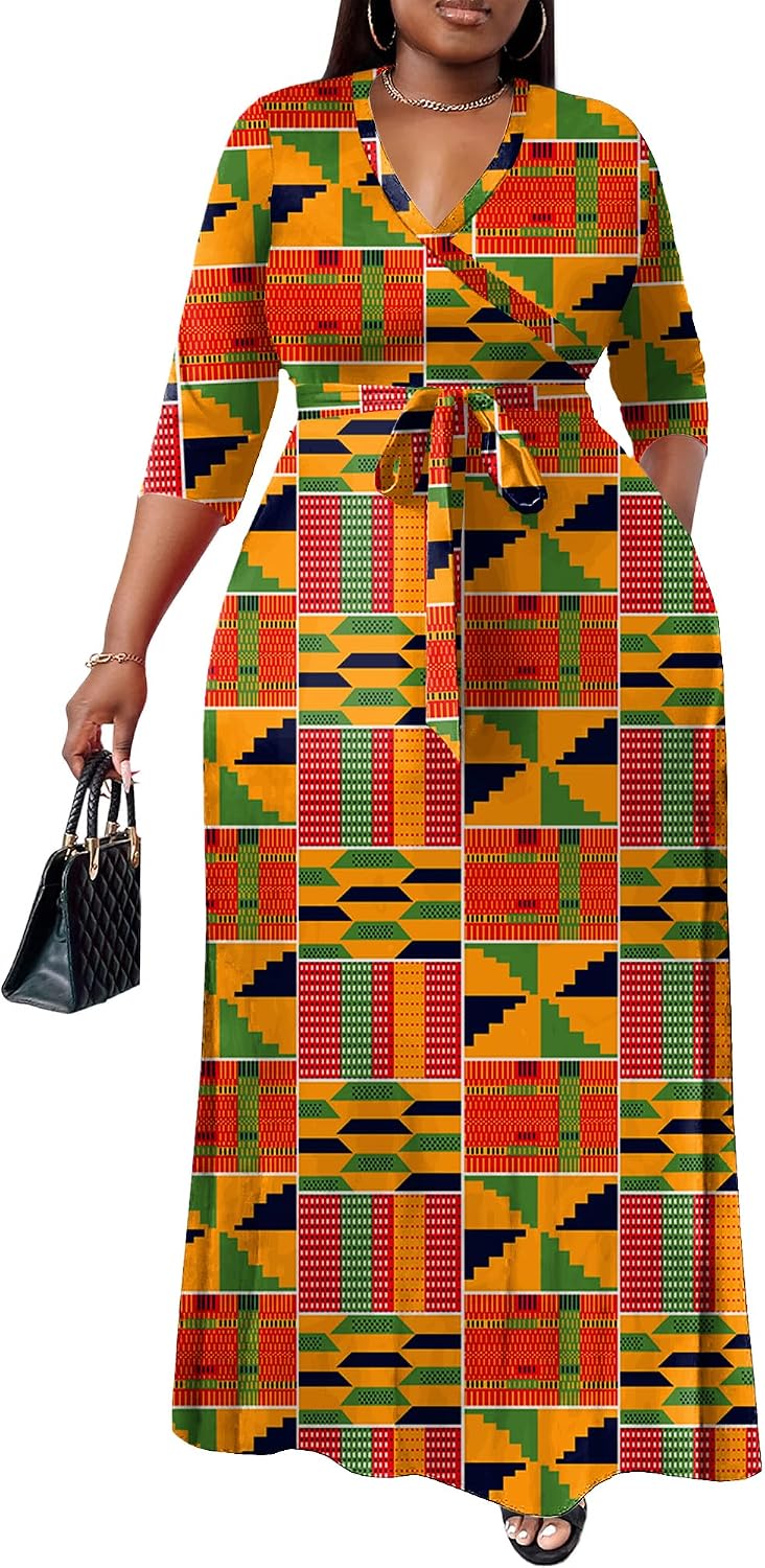 Nmoder Plus Size Maxi Dresses for Curvy Women -Summer Casual Long Fit Dress Secondary image