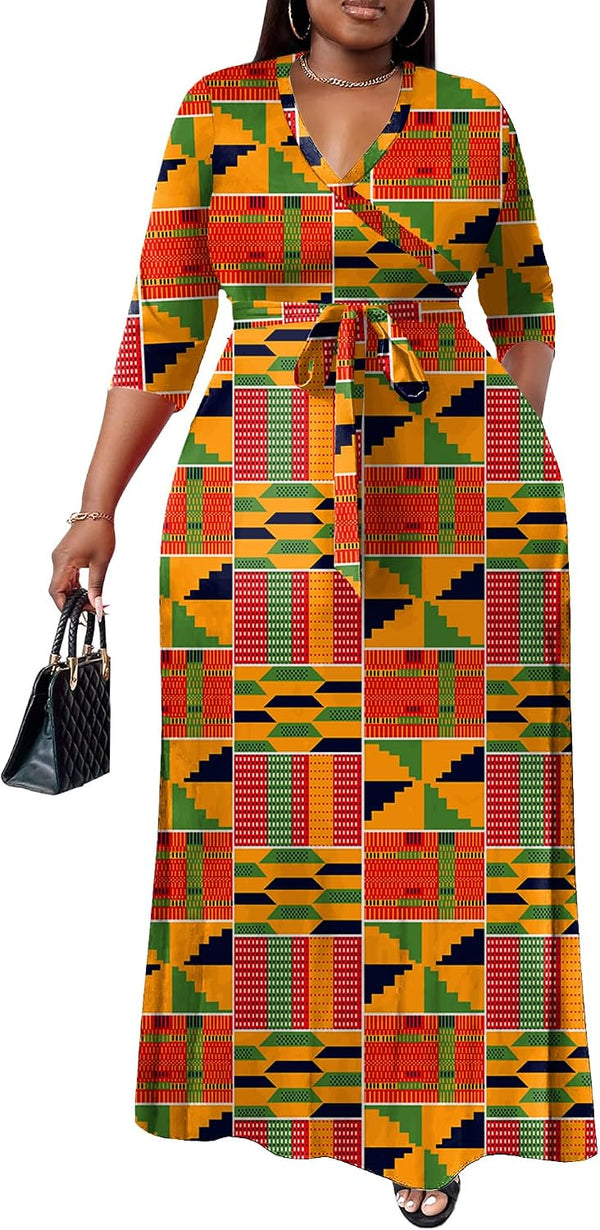 Nmoder Plus Size Maxi Dresses for Curvy Women -Summer Casual Long Fit Dress
