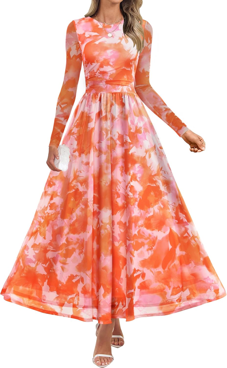 ZESICA Women's Fall Long Sleeve Wedding Guest Dresses