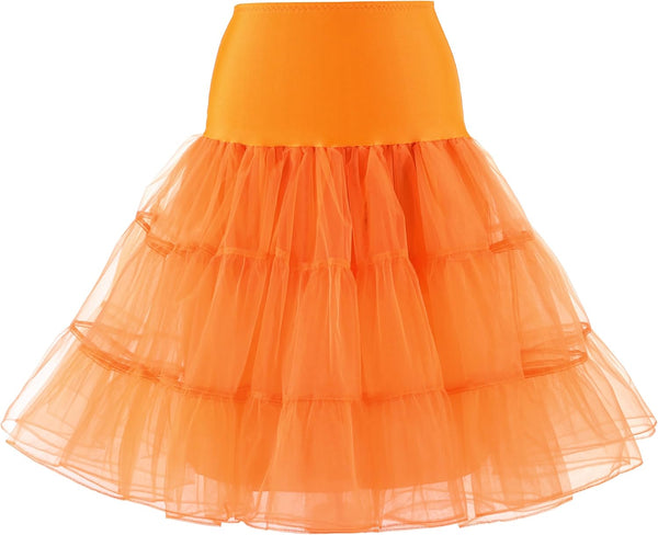 WOWBRIDAL Women's Vintage 50s Rockabilly Petticoat 25.59" Length Tutu Underskirt