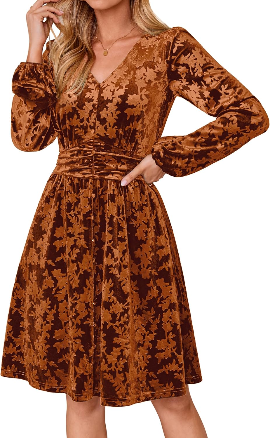 Simplee Womens Velvet Dress Fall Long Sleeve Cocktail Party Winter Dresses