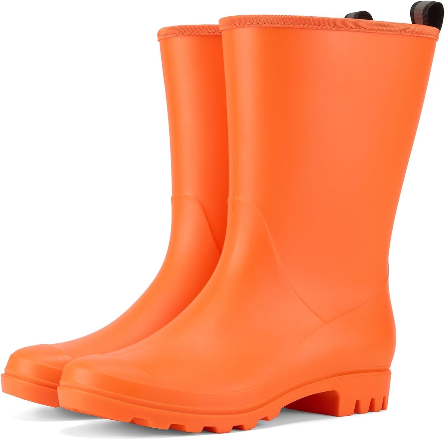 Hisea Women Rubber Boots Wide Calf Rain Boots Matte Surface Waterproof