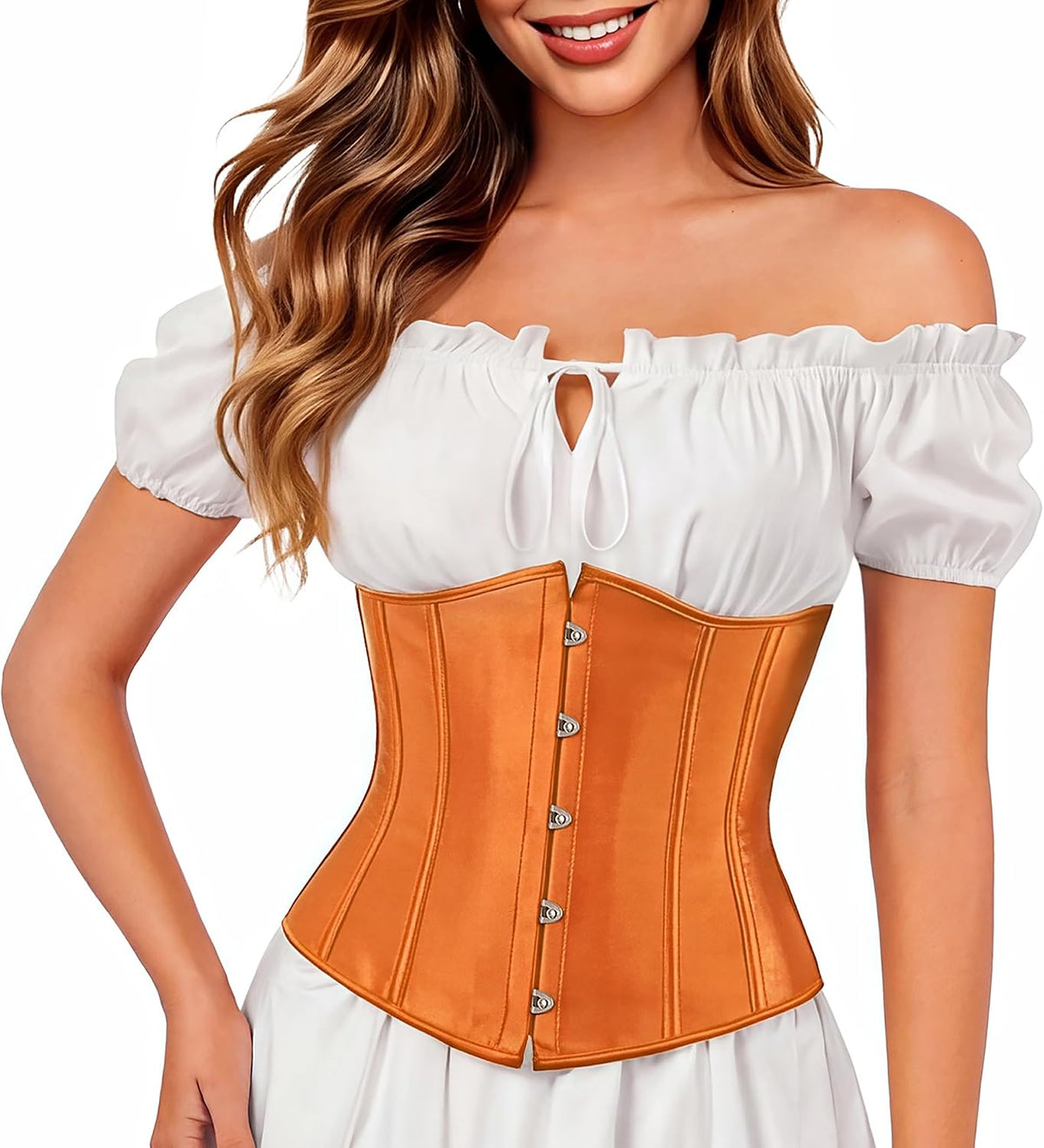 Kranchungel Underbust Corset Top for Women Renaissance Pirate Costume