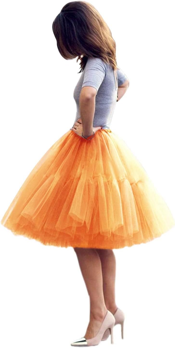 BABYONLINE D.R.E.S.S. Women Tutu Skirt Knee Tulle Skirt Petticoat Skirts Crinoline Rockabilly Tutu Skirts Slip