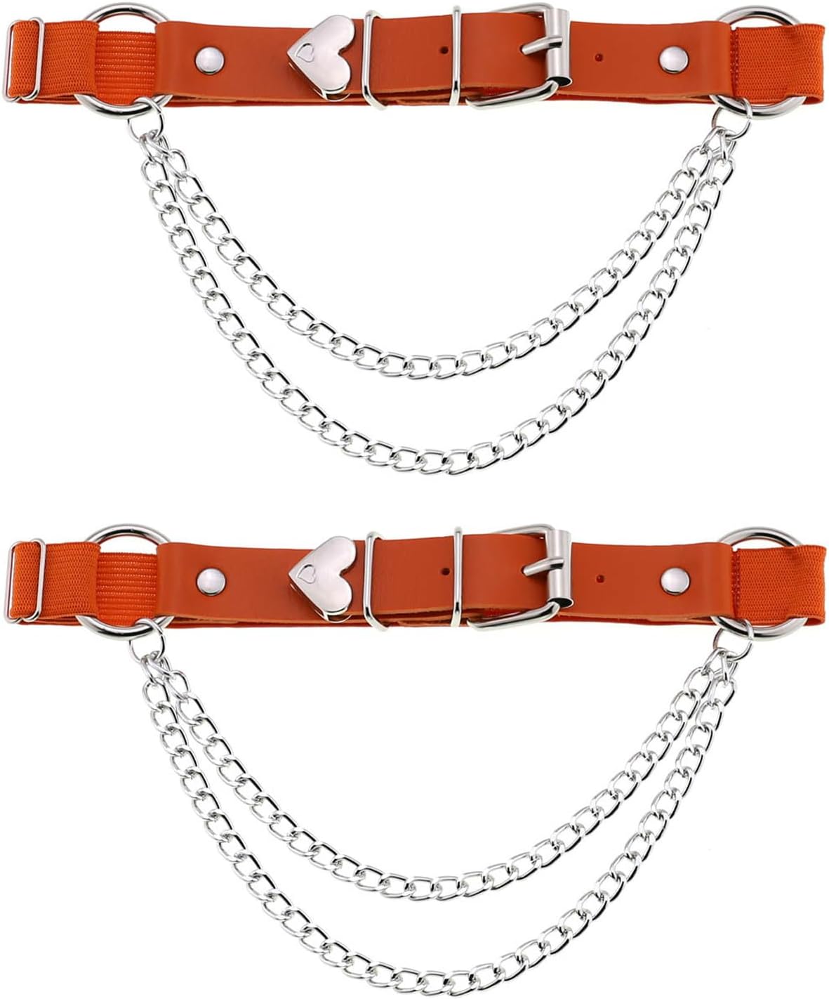 Adjustable Leg Garter with Chains, Elastic Punk Thigh Garters for Women, 1 Pair