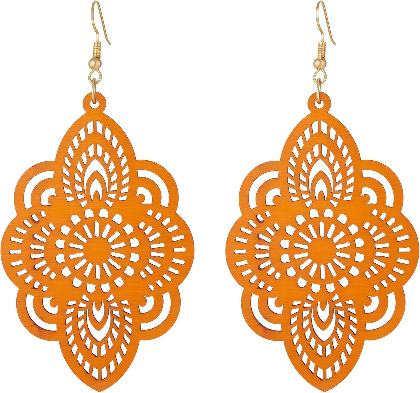 Black Filigree Hollow Lace Drop Earrings