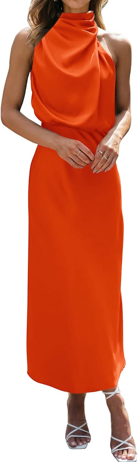 BTFBM Mock Neck Cocktail Dresses for Women Summer