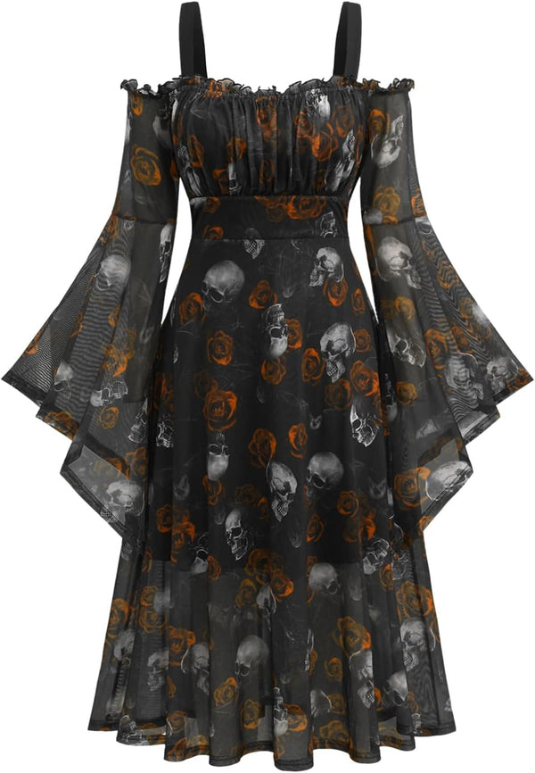 Rosegal Plus Size Women Renaissance Witch Costumes Dress