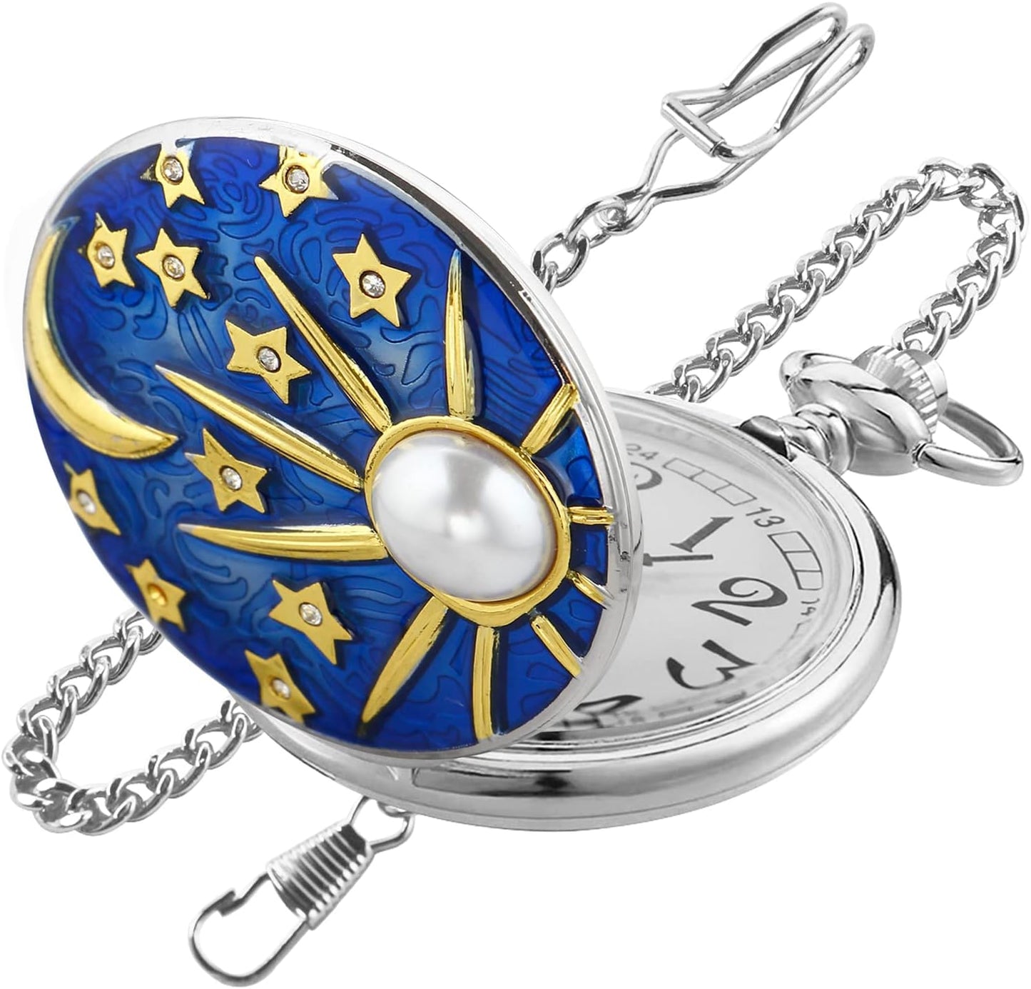 Animal Patch Pocket Watch, Carved Animal Design Patch Pocket Watch for
