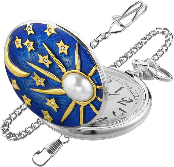 Animal Patch Pocket Watch, Carved Animal Design Patch Pocket Watch for