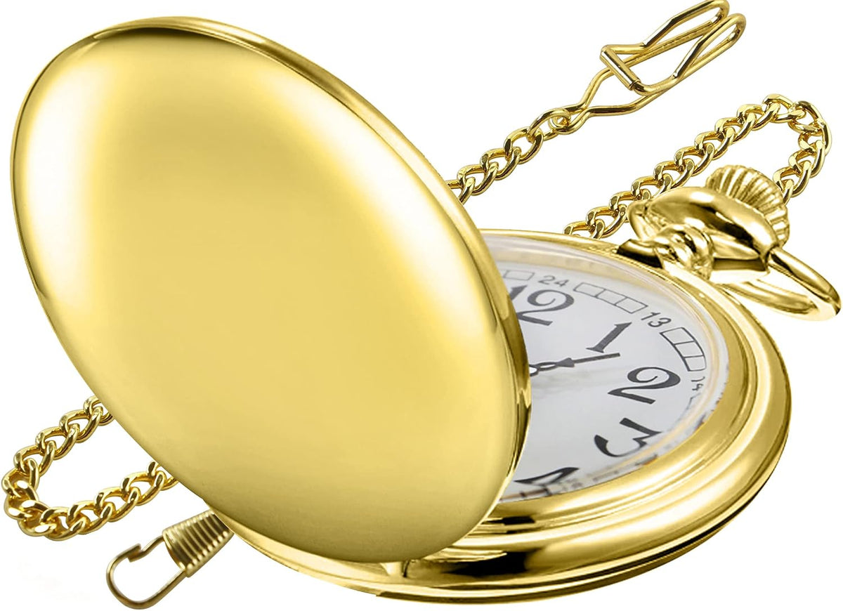 Smooth Black Quartz Pocket Watch for Men Main image