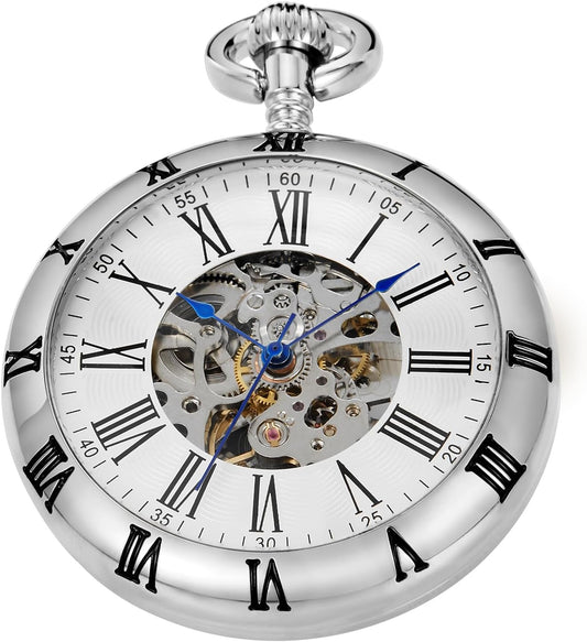 Bronze Eagle Mechanical Pocket Watch — Men's Roman Dial