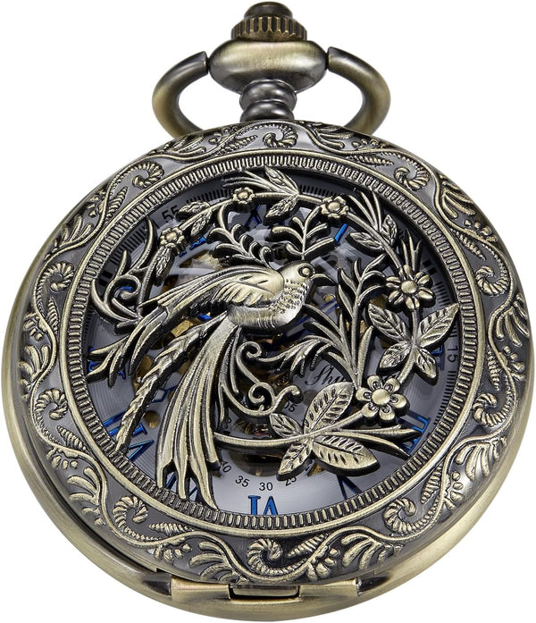 Bronze Eagle Mechanical Pocket Watch — Men's Roman Dial