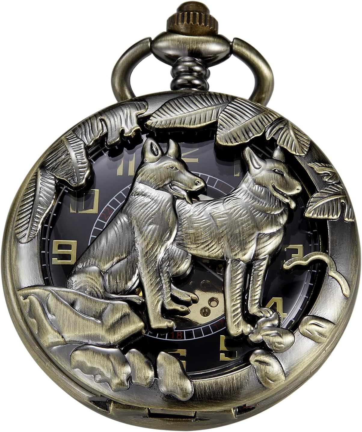 Bronze Eagle Mechanical Pocket Watch — Men's Roman Dial