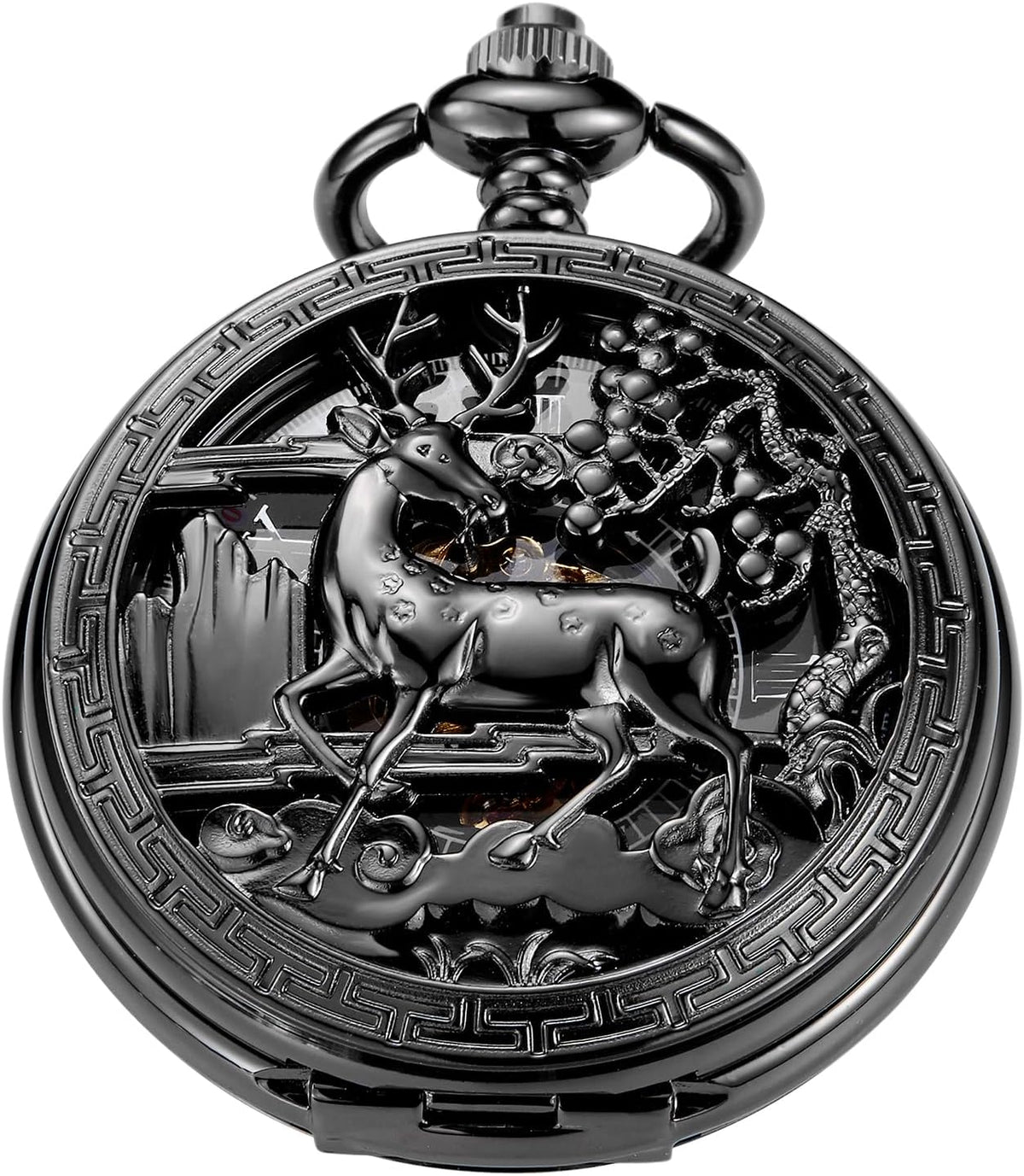 Bronze Eagle Mechanical Pocket Watch — Men's Roman Dial