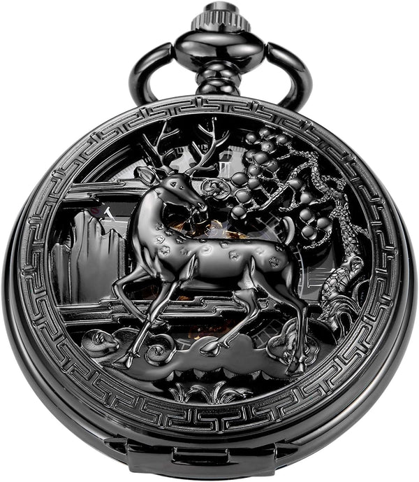 Bronze Eagle Mechanical Pocket Watch — Men's Roman Dial