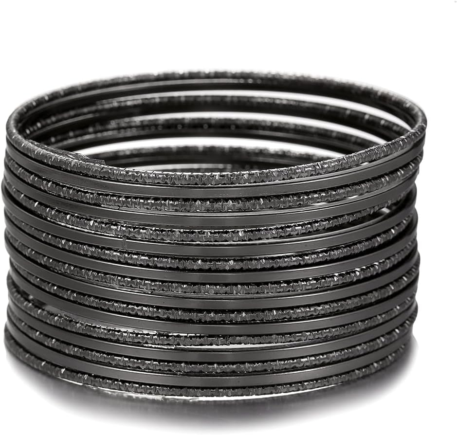 16Pcs Gold Bangle Bracelets for Women - Multi Layer Stackable Textured Bracelets Boho Jewelrys Set.