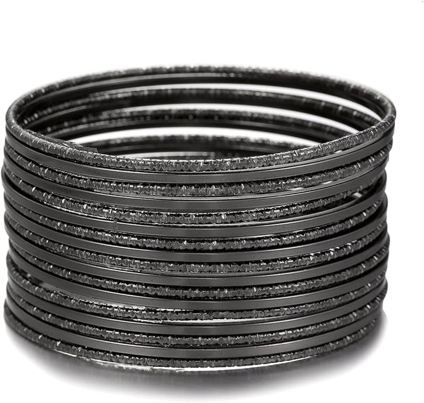 16Pcs Gold Bangle Bracelets for Women - Multi Layer Stackable Textured Bracelets Boho Jewelrys Set.