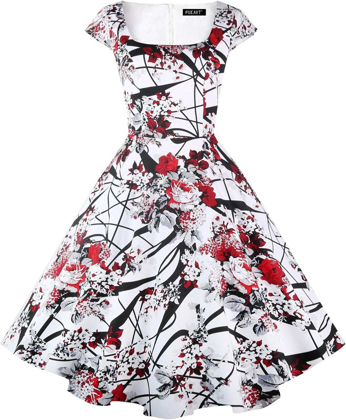 Women's Cocktail Dress 1950s Retro Swing Dress