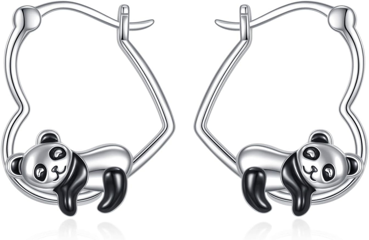 YFN Animal Earrings Sterling Silver Animal Heart Hoop Dangle Earrings Cute Jewelry Gifts for Women