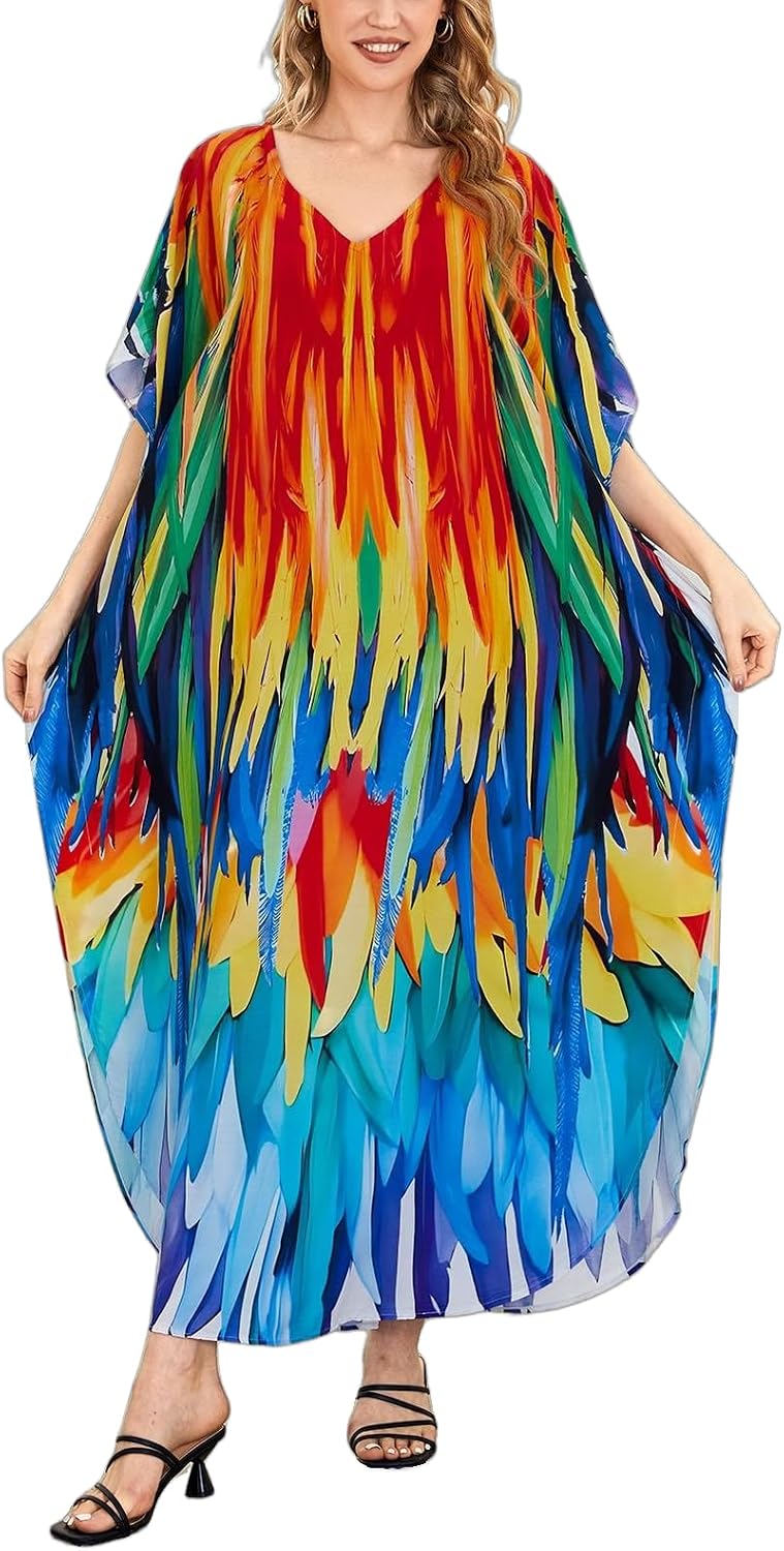 Women's Plus Size Beach Lounge Kaftan Maxi Dress swimsuit coverup for women