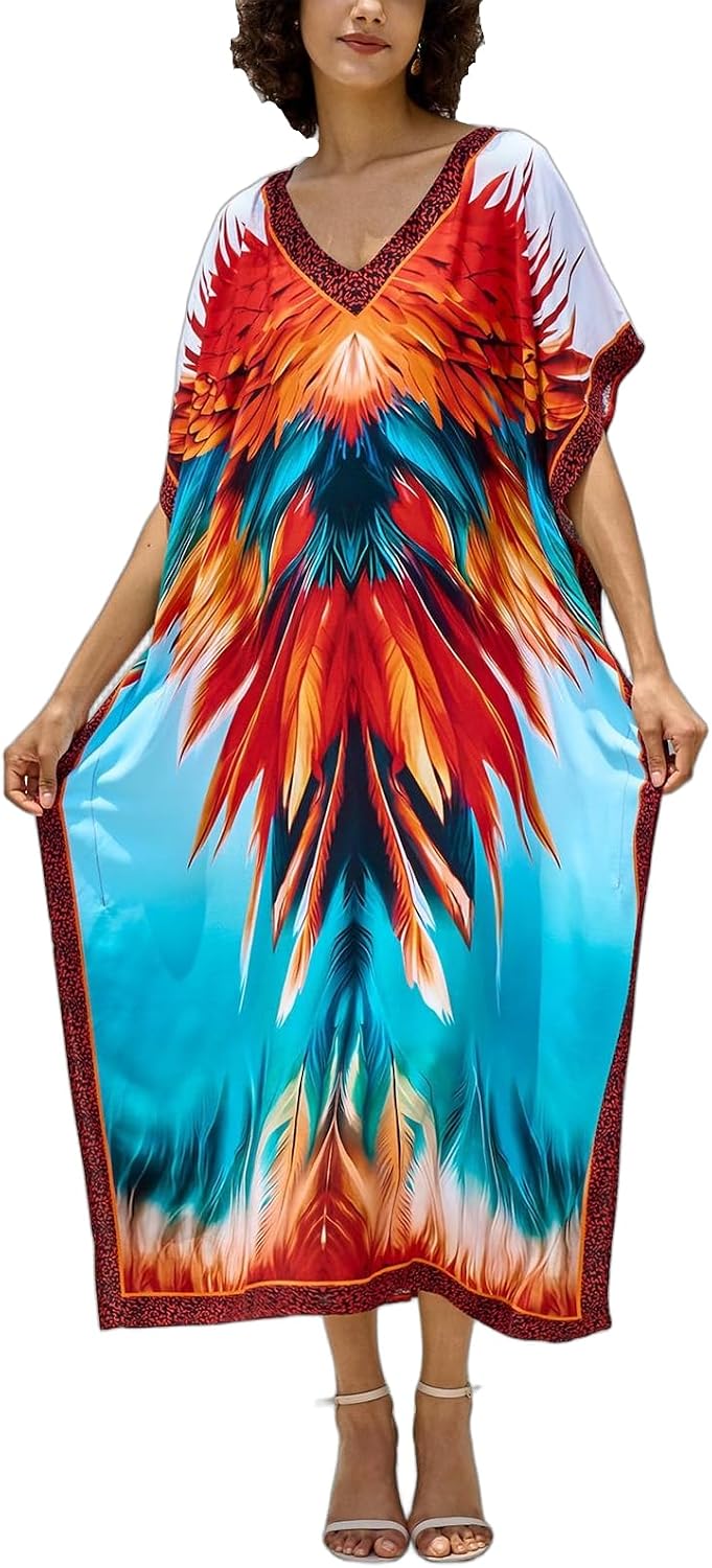 Women's Plus Size Beach Lounge Kaftan Maxi Dress swimsuit coverup for women