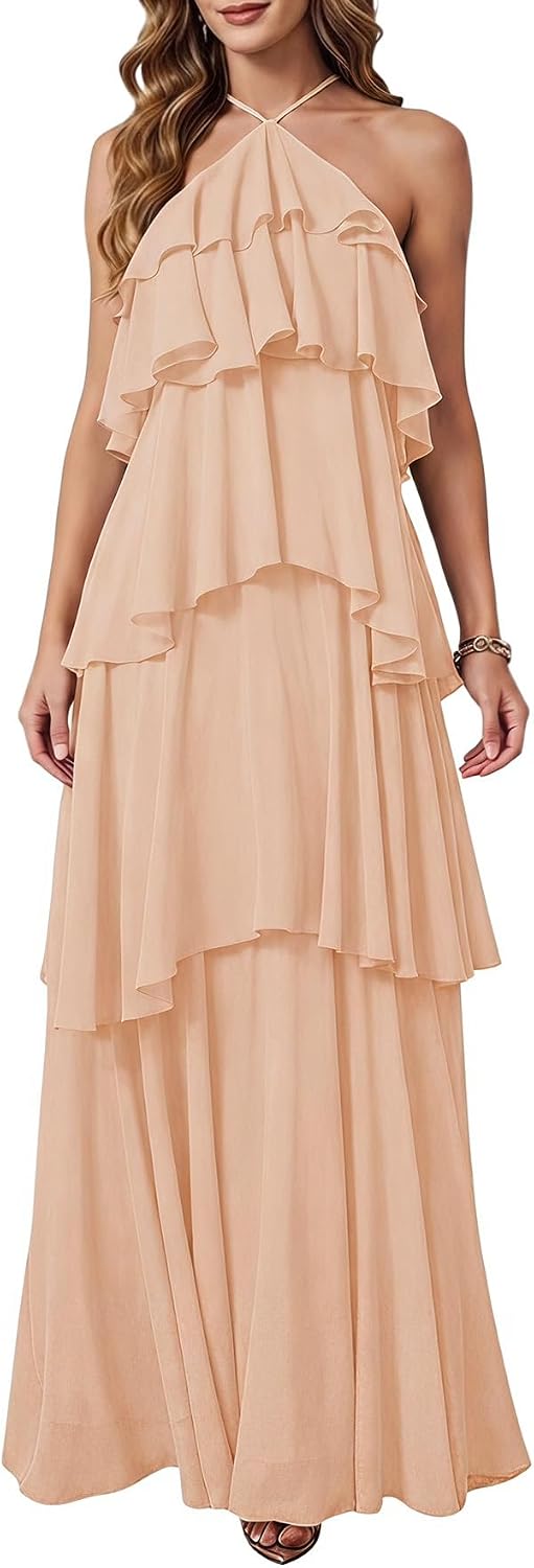 SOLY HUX Women's Wedding Guest Maxi Dress