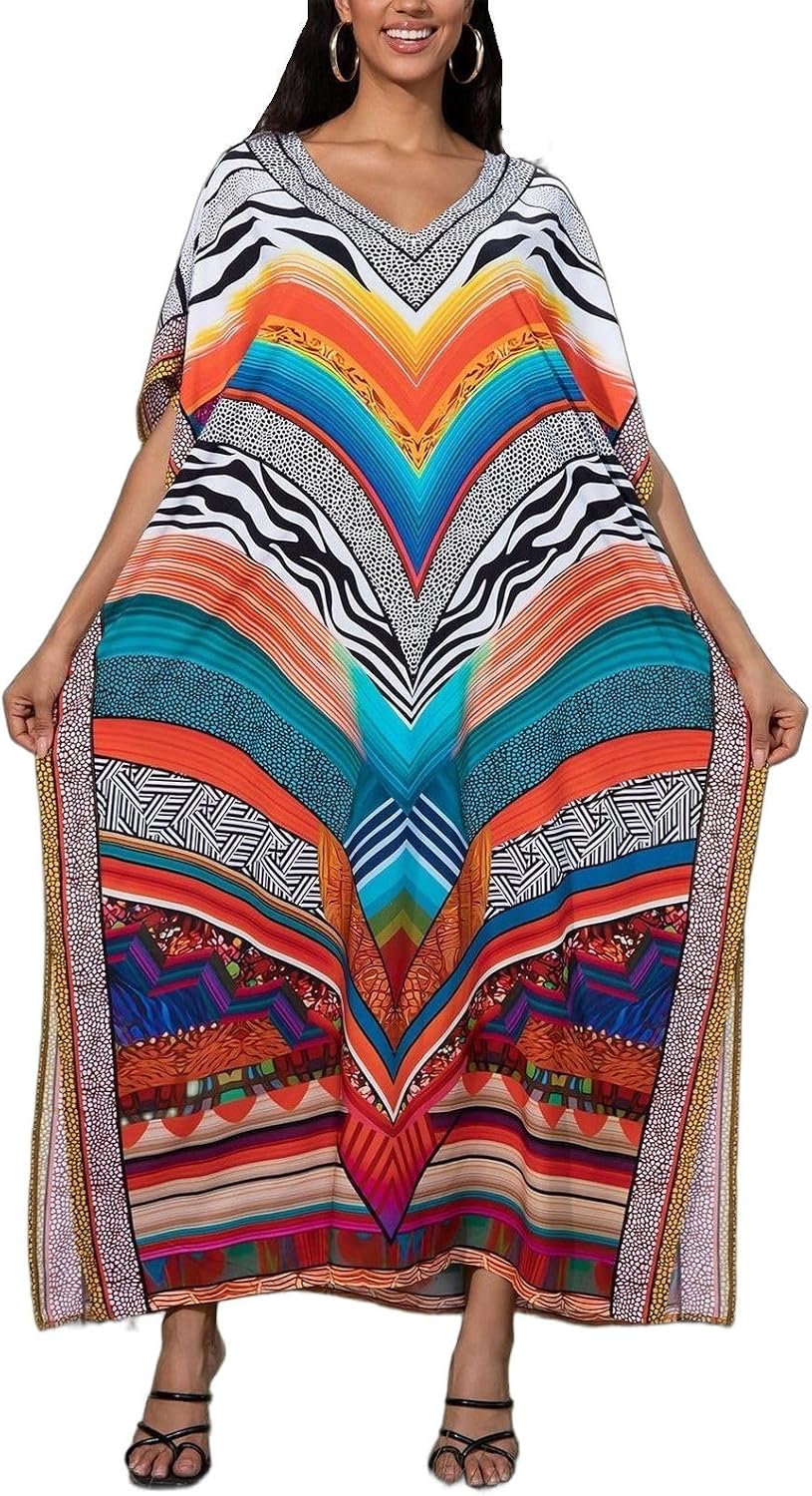 Women's Plus Size Beach Lounge Kaftan Maxi Dress swimsuit coverup for women