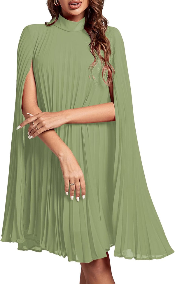 Women's Cloak Sleeve Party Midi Dress