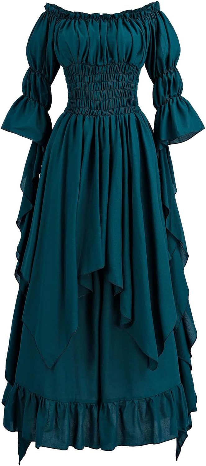 Renaissance Dress Women Medieval Costume Victorian Dresses Peasant Gothic Fairy Witch Wedding Under Dress