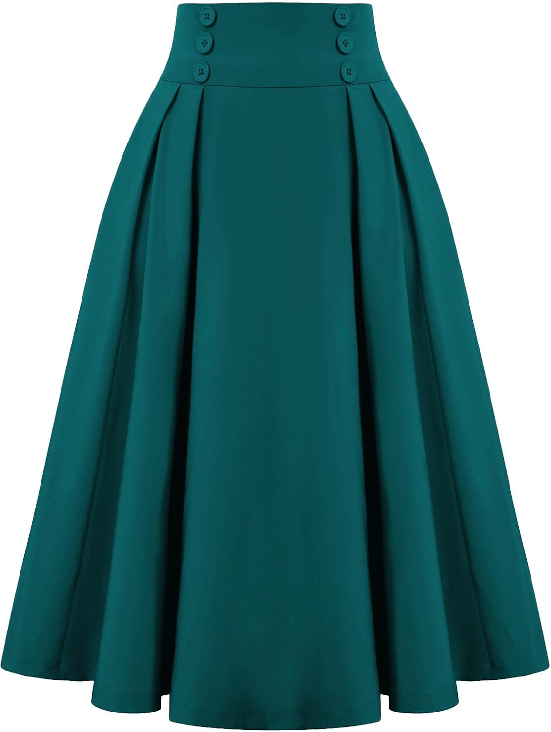 Belle Poque Women's Midi Pleated A-Line Skirts Pockets