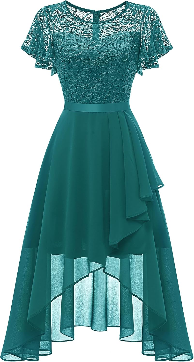Wedtrend Women's Formal Wedding Guest Dress Ruffle Bridesmaid Dress Flutter Sleeve Prom Dresses for Teens Secondary image