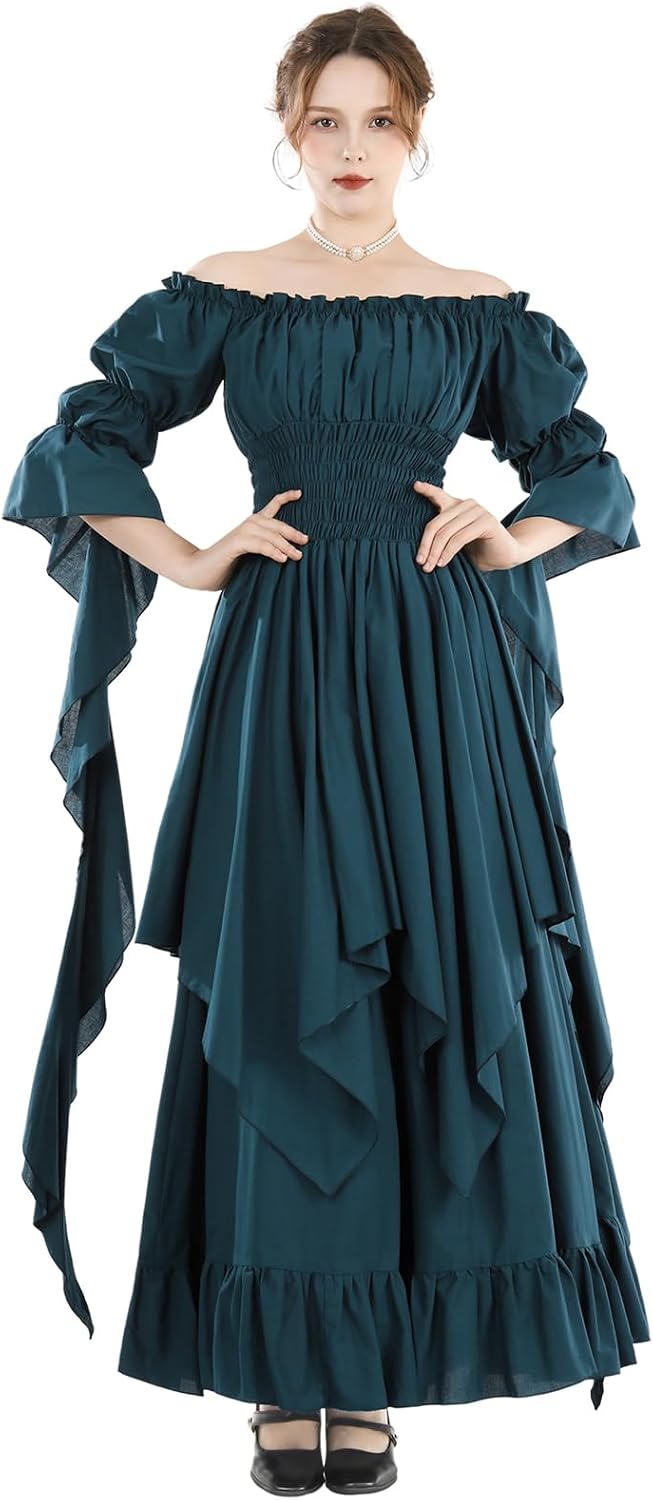 Renaissance Dress Women Victorian Dresses White Fairy Witch Wedding Dress