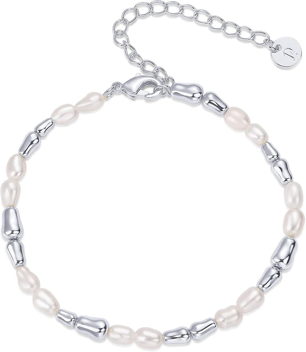 PAVOI 18K Gold Plated Beaded Freshwater Cultured Pearl Bracelet for Women | Dainty Bracelet with Pearl Beads