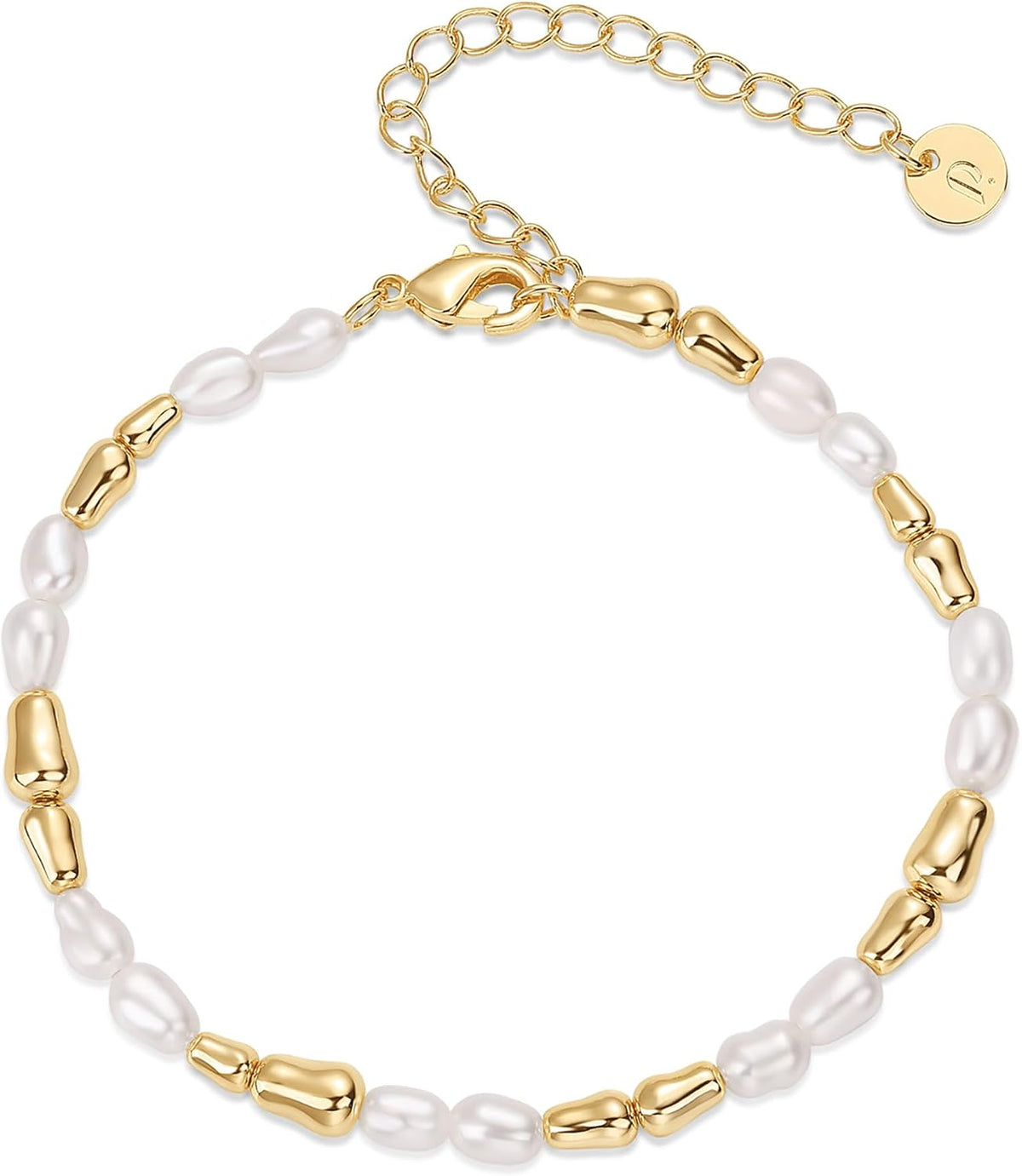 PAVOI 18K Gold Plated Beaded Freshwater Cultured Pearl Bracelet for Women | Dainty Bracelet with Pearl Beads