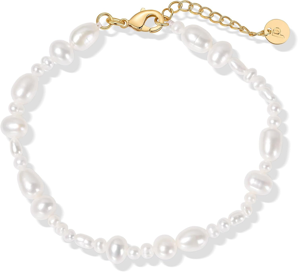 PAVOI 18K Gold Plated Beaded Freshwater Cultured Pearl Bracelet for Women | Dainty Bracelet with Pearl Beads