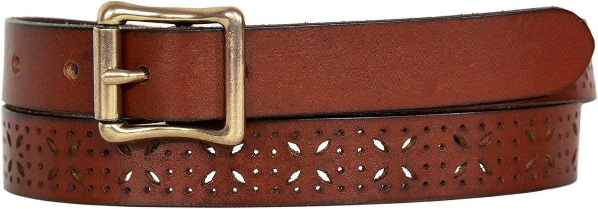 Eddie Bauer Women's Casual Leather Belts With Durable Metal Buckle