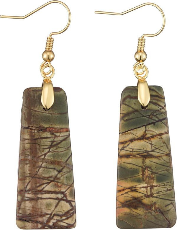 Boho Natural Stone Dangle Drop Earrings