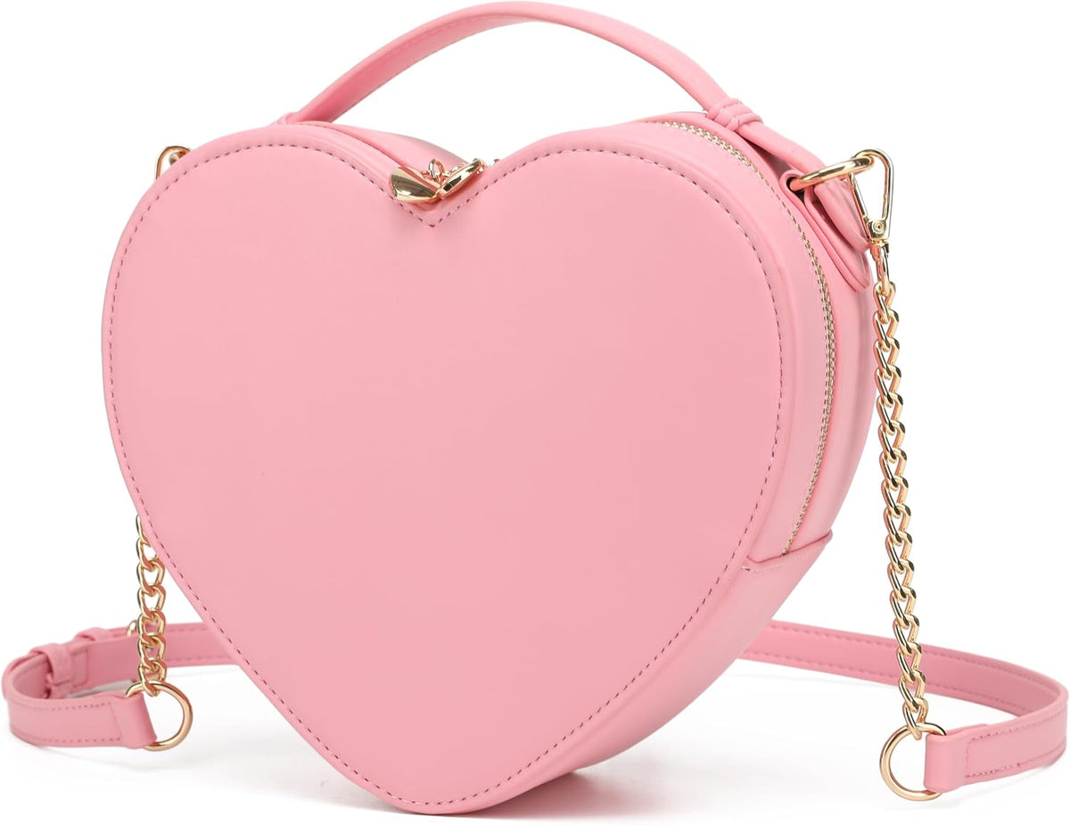 Heart-Shaped Zip-Around Crossbody Purse